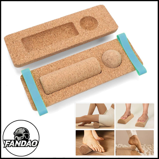 Premium Cork Balance Board - Foot Strengthener and Ankle Stability Trainer for Yoga and Rehabilitation
