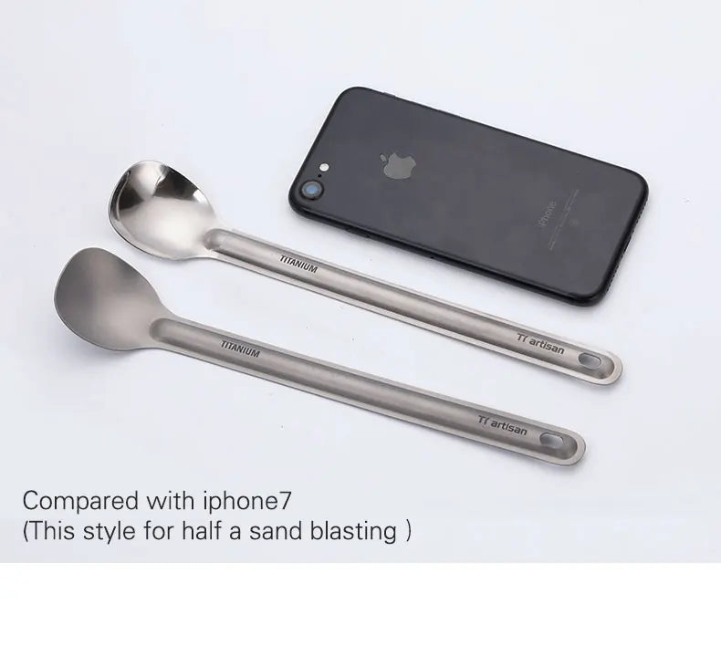 Ultralight Titanium Long Handle Spork - Portable Outdoor Camping Cutlery & Tableware by Tiartisan