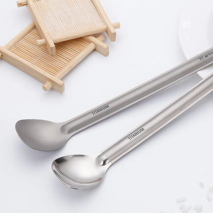 Ultralight Titanium Long Handle Spork - Portable Outdoor Camping Cutlery & Tableware by Tiartisan