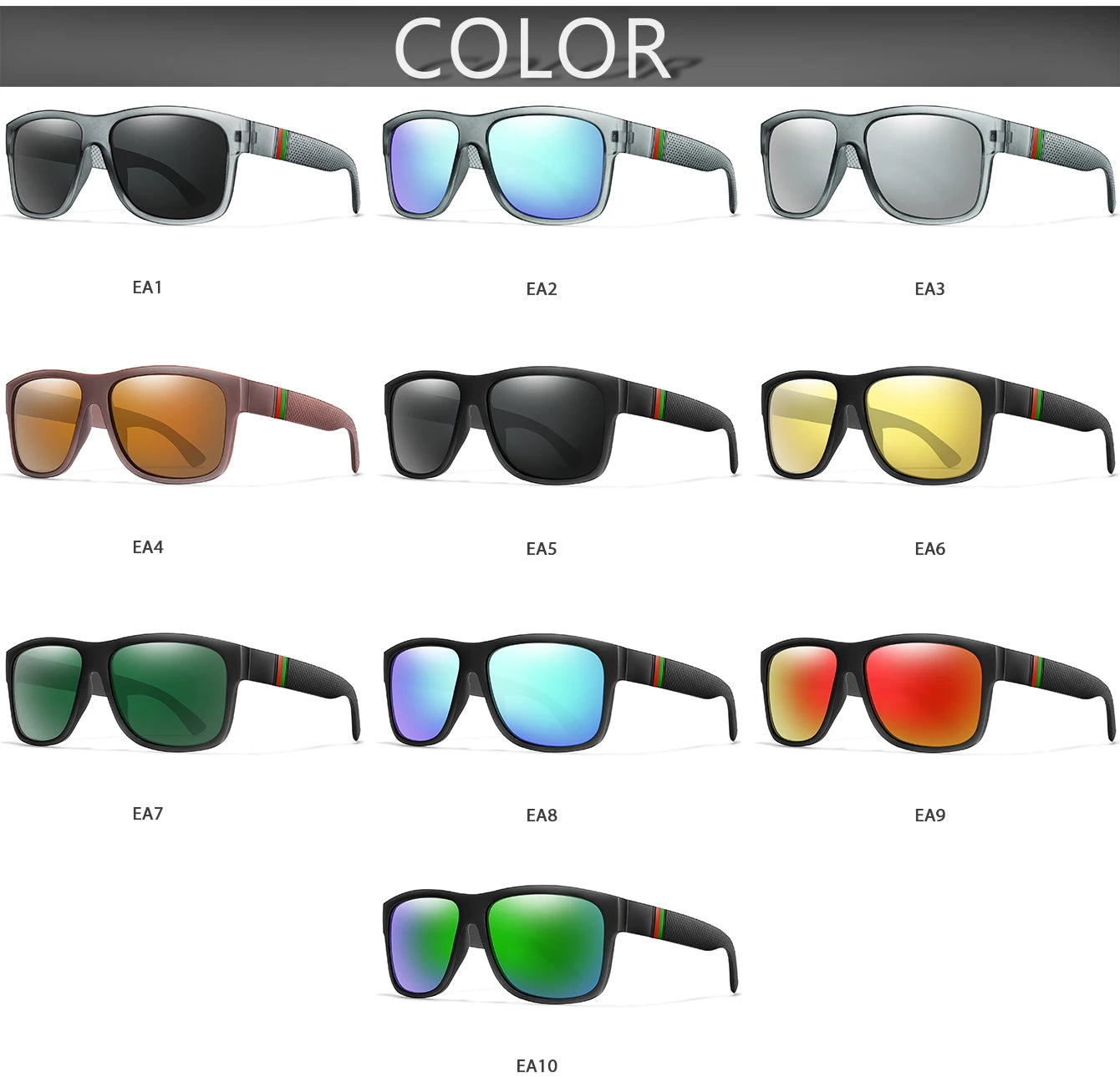 Men's Vintage Large Frame Square Polarized Sunglasses - UV400 Protection for Fishing, Driving, Cycling & Running