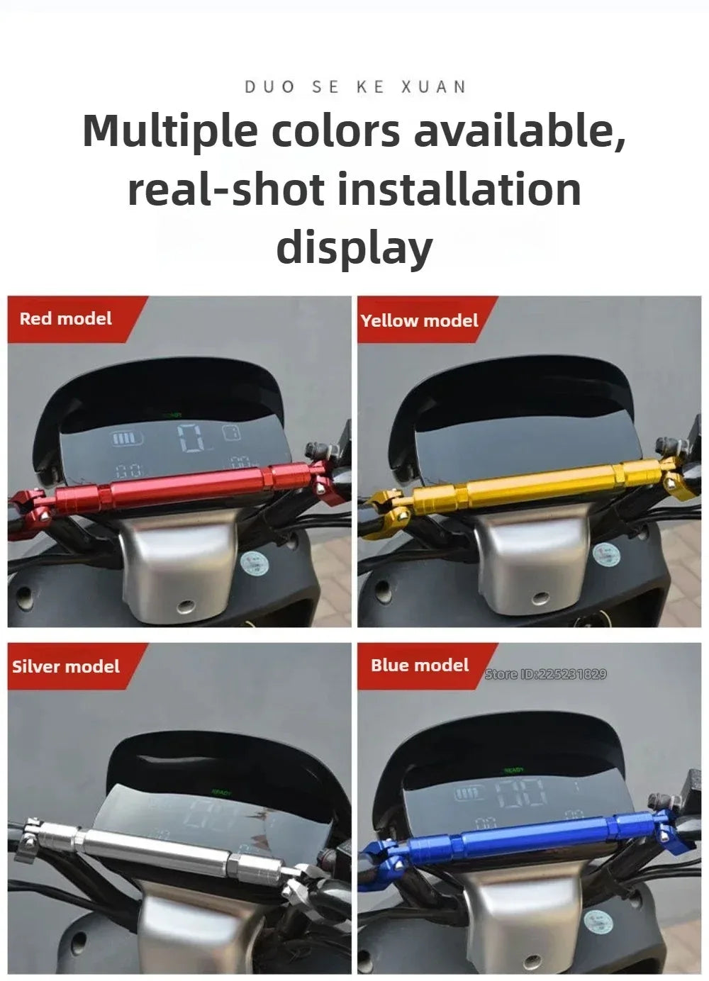 22mm Motorcycle Handlebar Crossbar - Adjustable Reinforcement Balance Bracket with Handle Grips | Steering Stabilizer Expansion Rod Replacement