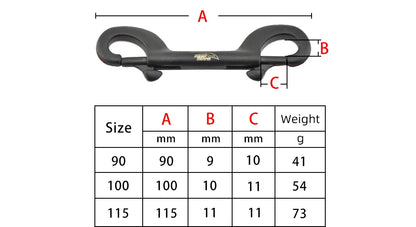 KEEP DIVING 316 Stainless Steel Double-Ended Scuba Diving Hook - BCD Equipment Accessory with Quick Draw Snap Bolt Kit (1 Piece)