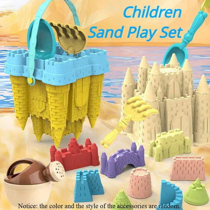 Kids Beach Castle Building Set - Complete Sand Play Kit with Bucket & Scoop - Outdoor Summer Sandbox Toys for Children & Family Fun