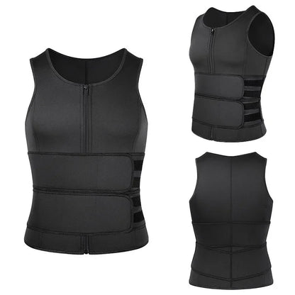 Men's Compression Body Shaper - Waist Trainer Vest with Sauna Sweat Technology for Fat Burning Workouts