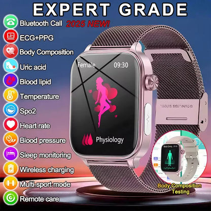 Advanced Health Monitoring Smart Watch - ECG+PPG, Blood Pressure, Heart Rate, 1.96" AMOLED Display, 100+ Sports Modes (Men & Women)