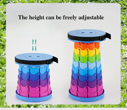 Lightweight Foldable Telescoping Stool - Premium Portable Design for Camping, Fishing & Travel