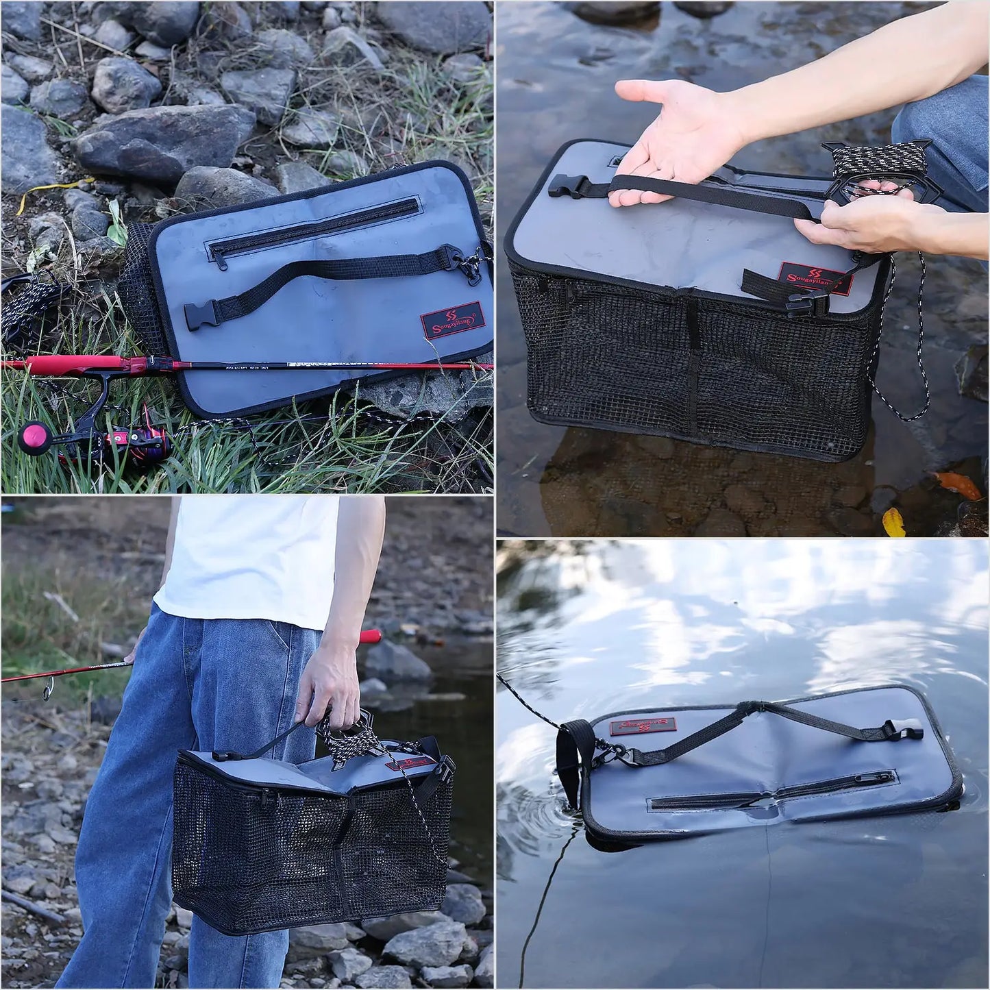 Foldable Fishing Cage Net - Collapsible Fish Trap for Carp, Shrimp, Crayfish & Lobster