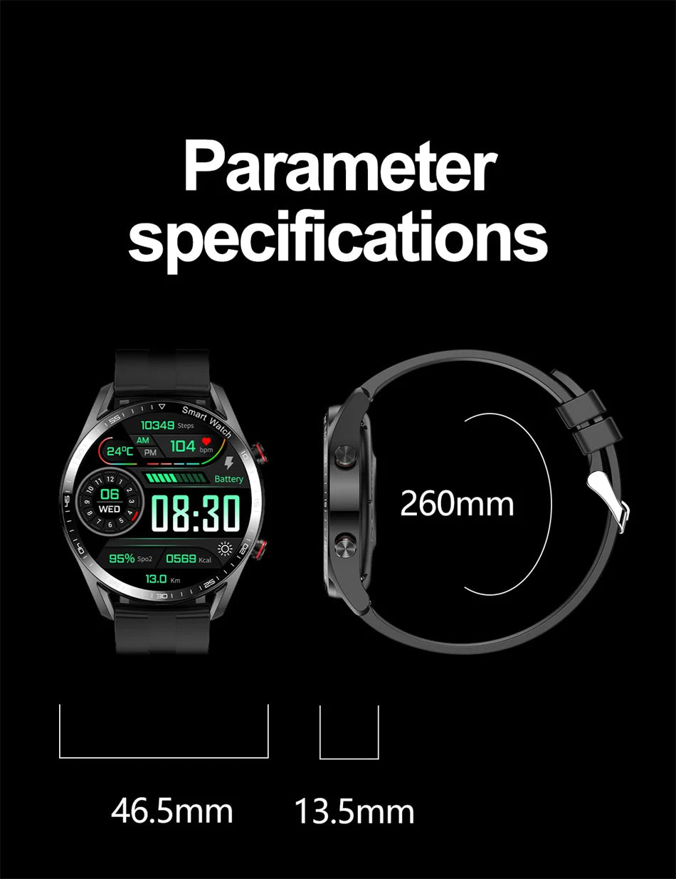 1.53" Full Touch Screen Smart Watch - Multi-Sport Mode with ECG+PPG, Waterproof & Bluetooth Call