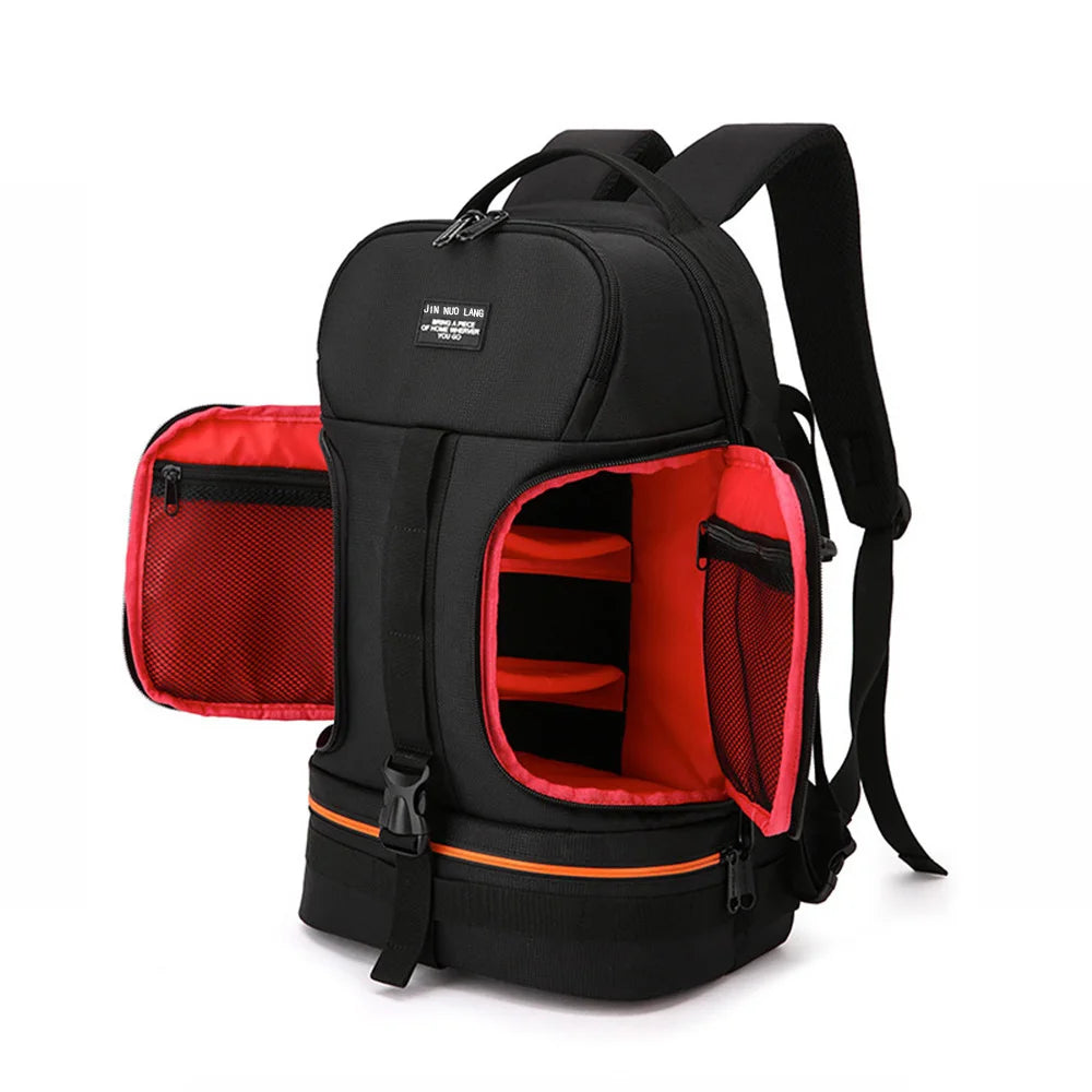 Large Capacity Camera Backpack - Waterproof Oxford DSLR Bag with 15.6" Laptop Compartment