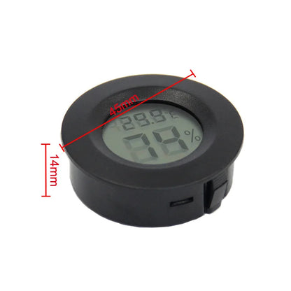 Digital Outdoor Thermometer Hygrometer - Electronic Round Display for Reptile Habitats, Camping & Sports Equipment