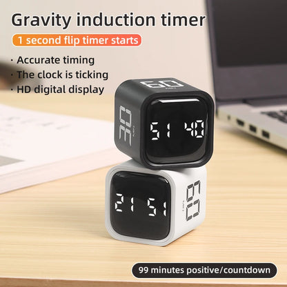 Digital Flip Timer with Vibration and Sound Alerts - 5-60 Minute Countdown