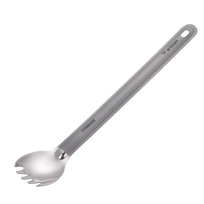 Ultralight Titanium Long Handle Spork - Portable Outdoor Camping Cutlery & Tableware by Tiartisan