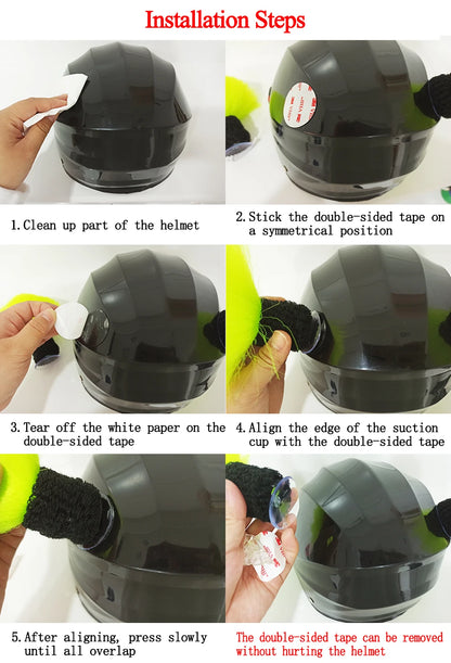 Motorcycle Helmet Braids - 2 Piece Set Women's Ponytail Wig with Suction Cup for Motorbike Helmets (164 Colors Available, Dual Pigtail Twist Style)