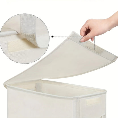 Wheeled Laundry Hamper with Lid - Closed Storage Basket for Bedroom, Bathroom & Laundry Room