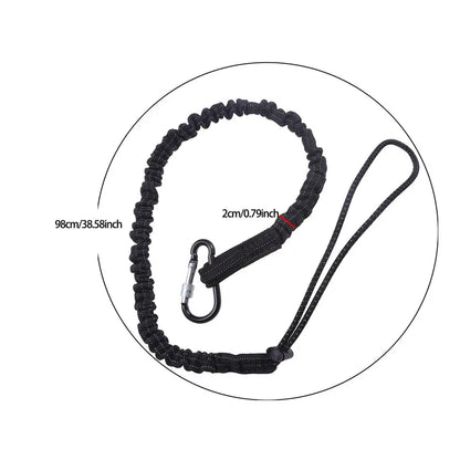 Anti-Fall Safety Lanyard with Carabiner Hook - Bungee Tether Tool Rope for Climbing, Aerial Work & Working at Heights Accessories