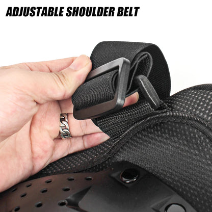 Motorcycle Body Armor Vest - PE Shell Chest & Back Protector with Reflective Tape for Motocross, Skiing & Skating