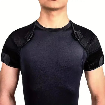 Adjustable Cross Compression Shoulder Brace - Double Bandage Support Strap for Rotator Cuff, Posture Correction & Joint Pain Relief