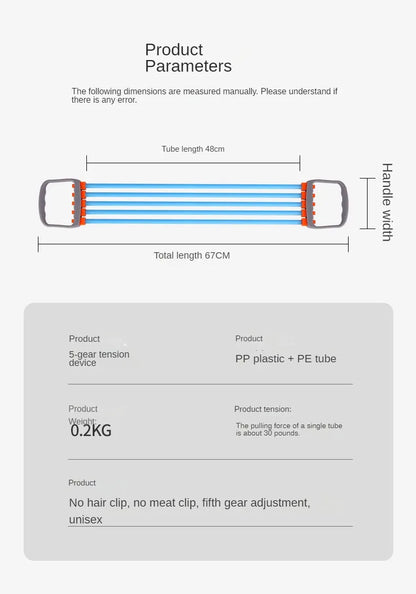 5-Band Chest Expander – Removable Resistance Bands for Pilates, Push-Ups & Full-Body Muscle Training