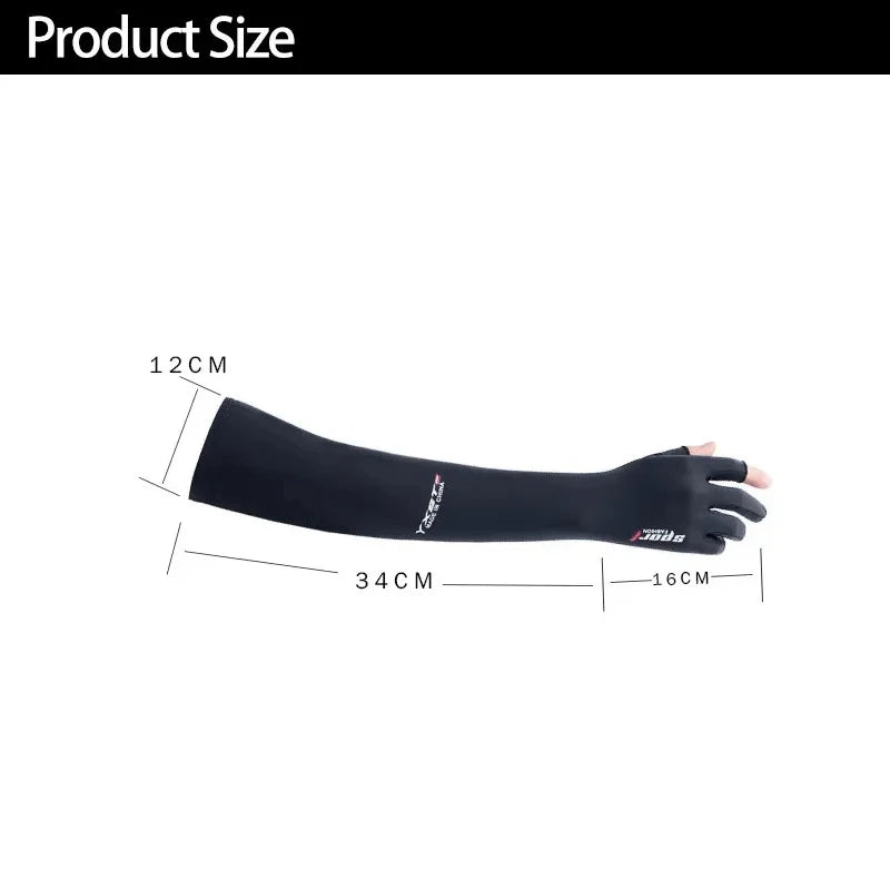 UPF 50+ Sun Protection Arm Sleeves - Cooling Ice Silk Cycling & Sports Arm Covers