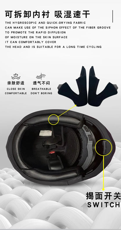 DOT Approved Modular Flip-Up Motorcycle Helmet - Voyage Racing Dual Lens with Interior Visor - ORZ-161