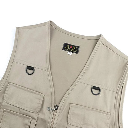 Men's Multi-Pocket Tactical Vest - Summer Outdoor Hiking Fishing Photography Waistcoat Cargo Jacket (S-6XL)