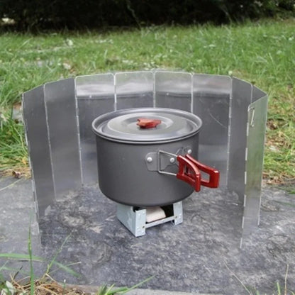Aluminum Alloy Wind Shield Screen for Gas Stove - Windproof Camping Burner Guard (8/9/10/12/14/16 Plates) - Outdoor Picnic Cooking Accessory