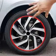 Reflective Wheel Rim Stripe Decals - 16-Piece Set for 17-19" Motorcycle, Car & Bicycle Wheels - Night Safety Stickers