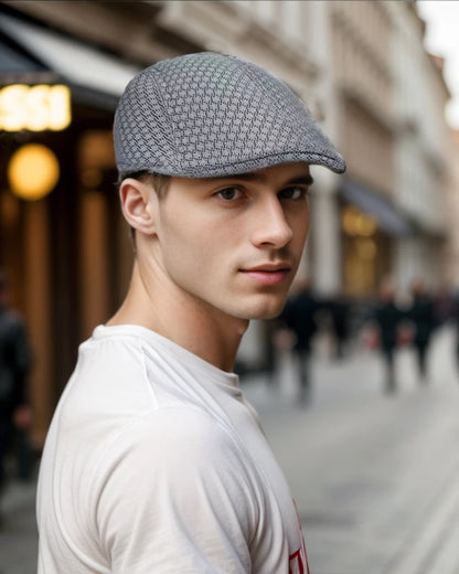 Breathable Mesh Beret Cap - Adjustable Newsboy Style Flat Hat for Men & Women - Summer Casual