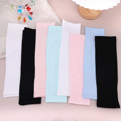Kids Ice Silk Cooling Arm Sleeves - UV Sun Protection Elastic Sleeves for Boys & Girls Ages 4-12 (Summer Sports & Beach)