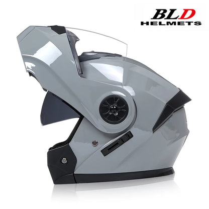 BLD Personalized Full Face Motorcycle Helmet - Dual Lens Modular Flip Up Design for Men & Women - Motocross Racing Casco Moto