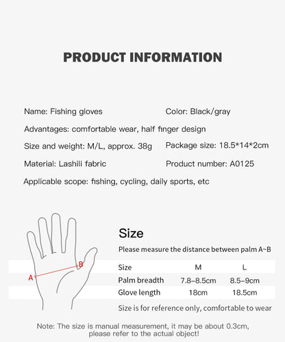 Men's Summer Fishing Gloves - Ice Silk Breathable Three-Finger Cut Design with UV Protection & Anti-Slip Grip (1 Pair)