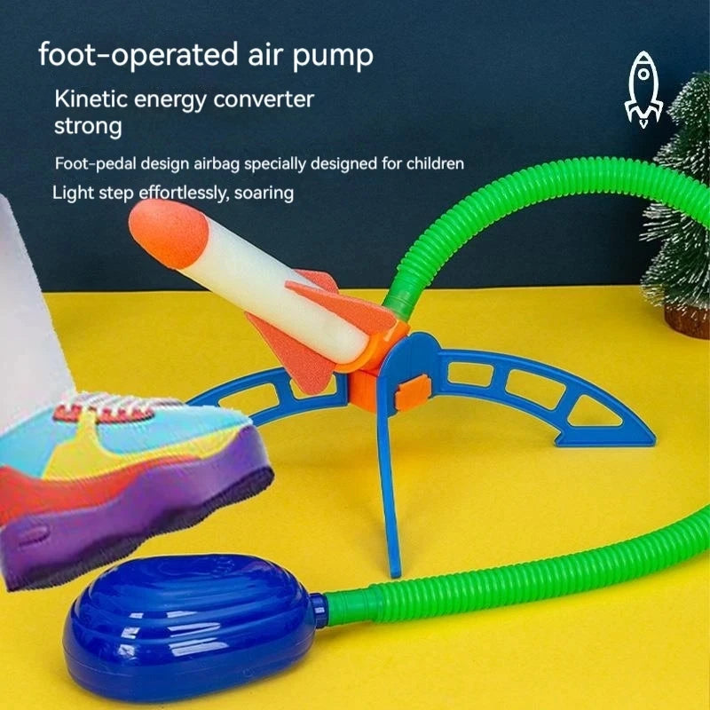 Kids Air Rocket Launcher Set - Foot Pump Outdoor Soaring Toy for Children