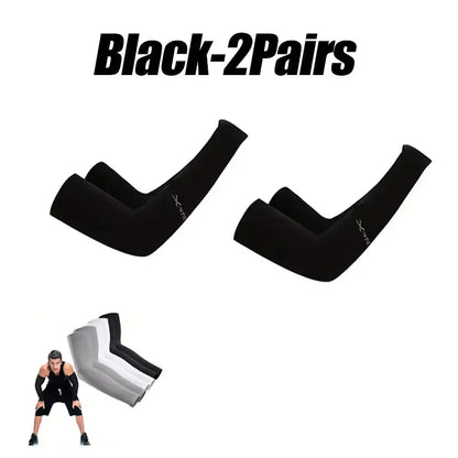 10 Pairs Summer Cycling Ice Silk Arm Sleeves - UV Protection Cooling Arm Covers for Running & Outdoor Sports - Fingerless Unisex