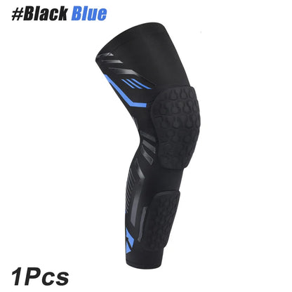 Padded Knee Compression Sleeve - Long Leg Calf Protection Sports Brace for Soccer - Adult & Youth Shin Pads (1 Piece)