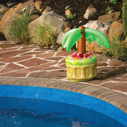 Tropical Palm Tree Inflatable Cooler - Pool Party Drink Holder