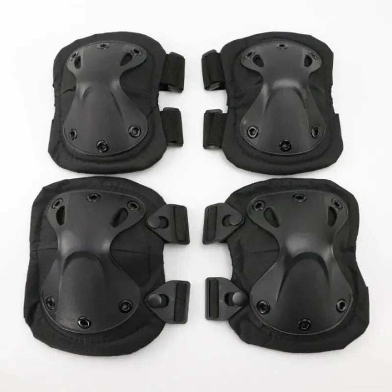 4-Piece Tactical Protective Gear Set - Knee & Elbow Pads for Outdoor Sports, Cycling, Mountaineering & Hiking