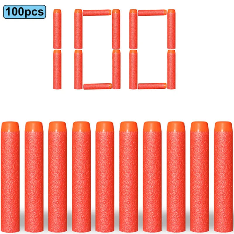 Soft EVA Foam Darts 7.2cm - 100 Pack Refill Bullets for Toy Blasters