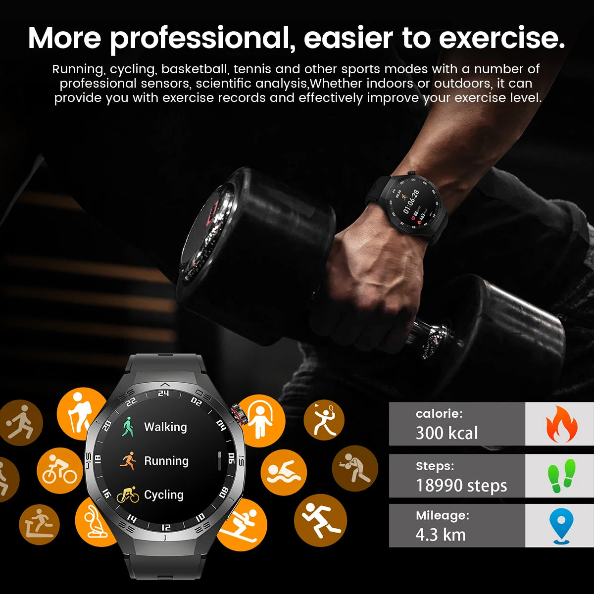 2025 Smart Watch - AMOLED Screen with GPS, Heart Rate, Bluetooth Calls & Waterproof for Android & iOS