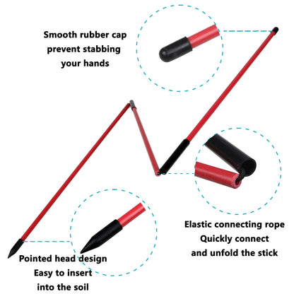 Golf Alignment Sticks - 2 Sets of 48inch Practice Rods - Collapsible & Portable - 6 Colors Available