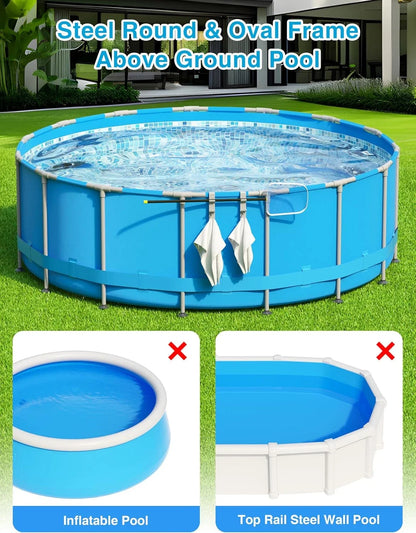 Adjustable Pool Pole Hooks - 2/3-Hook Swimming Pool Equipment Hanger for Telescopic Skimmer Poles and Pool Accessories