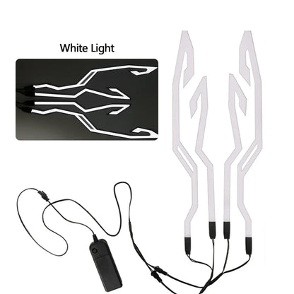 Waterproof LED Motorcycle Helmet Strip - 4-in-1 EL Warning Light Sticker for Night Riding