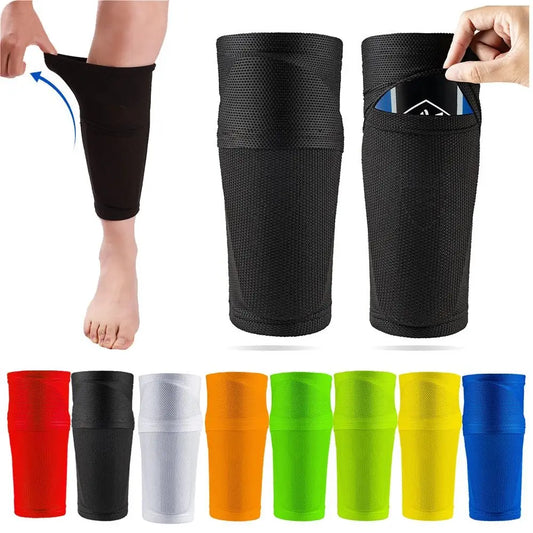Professional Soccer Shin Guards - Nylon Leg Sleeves with Pocket Protection for Football Training