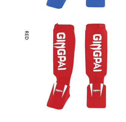 Cotton MMA Shin Guards - Boxing Kickboxing Foot Protection with Instep Ankle Support for TKD Muay Thai Training