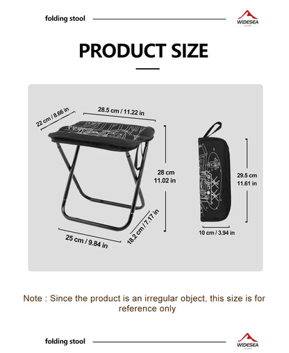 Portable Foldable Camping Chair - Lightweight Stainless Steel Outdoor Stool with Zipper Storage for Hiking, Fishing & Travel