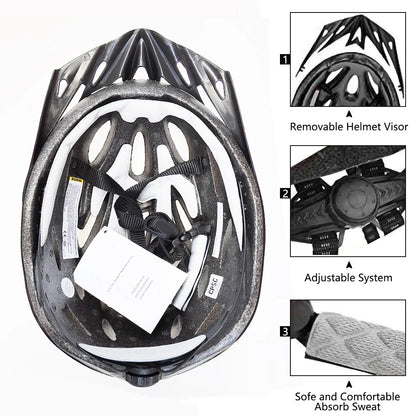 PMT Cycling Helmet - Lightweight Hollow Design with Comfort Lining, Safety Head Protection for Men & Women MTB Bicycle Riding
