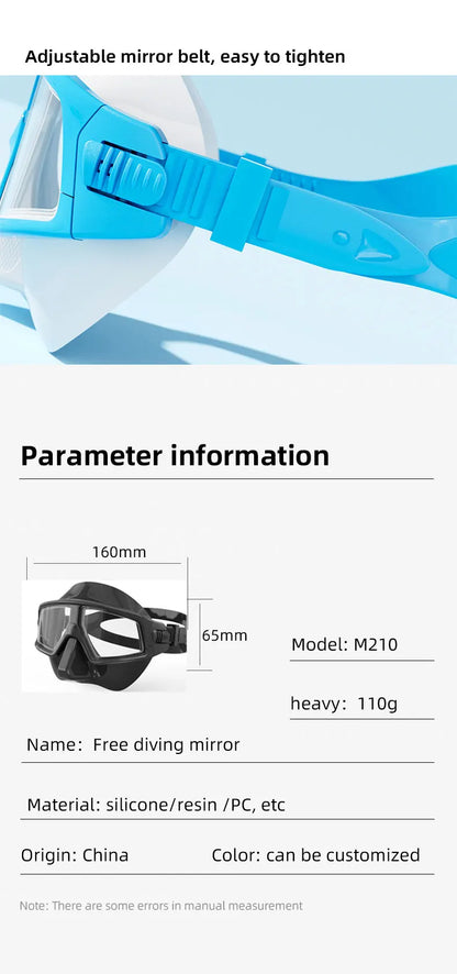 Professional Scuba Diving Mask Set HD Anti-Fog Lens UV Protection Adjustable Snorkeling Swimming Goggles for Adult Divers