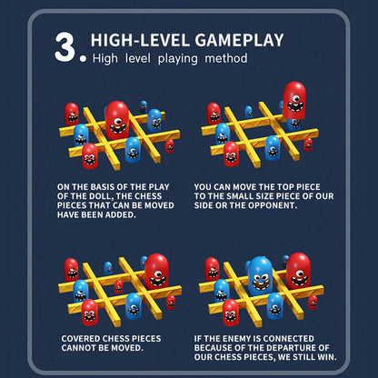 Tic Tac Toe Strategy Board Game - Big Eat Small Educational Thinking Game for Kids - Parent-Child Interactive Learning Toy - Christmas Gift