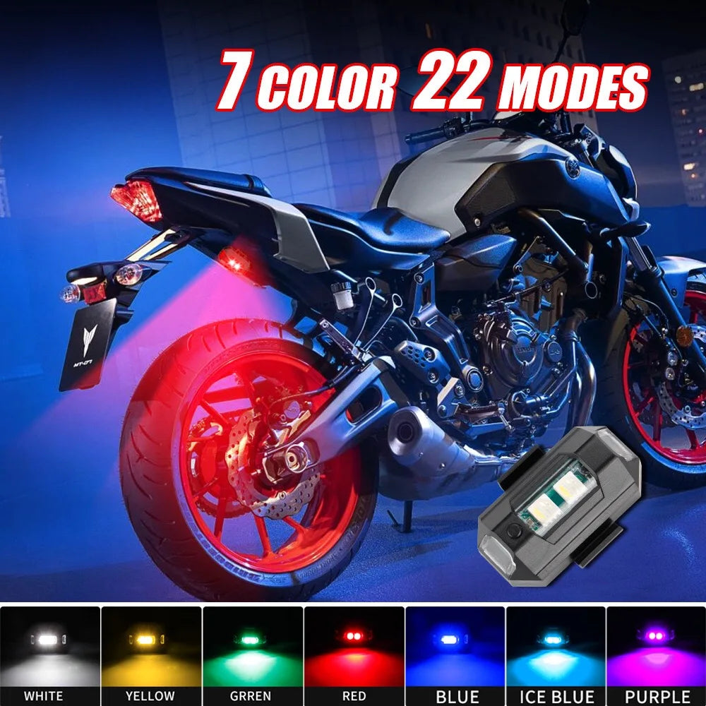 7-Color Mini USB LED Strobe Light - Anti-Collision Warning Signal for Motorcycles, Bikes, Drones & Aircraft