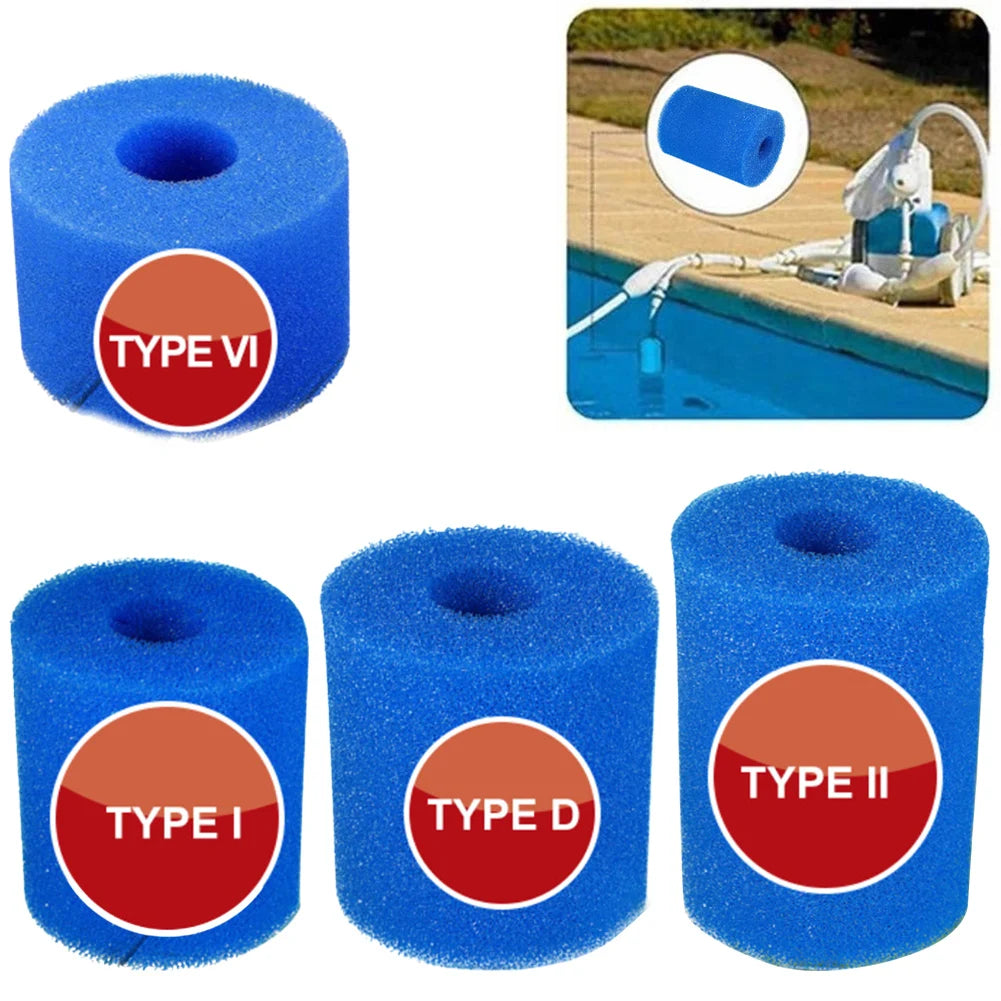Universal Bio Foam Pool Filter Sponge - Reusable & Easy Clean - Compatible with Type I/II/VI/D Systems - Long-Lasting Swimming Pool Filtration (1 Piece)