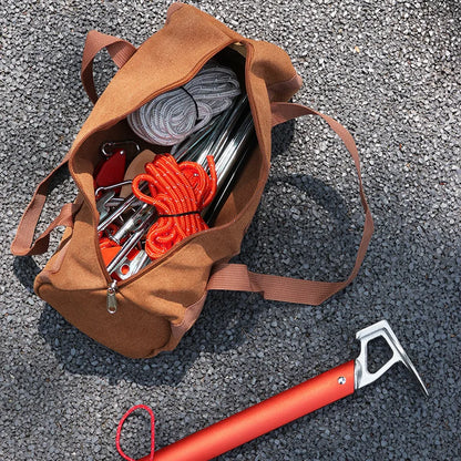 Large Capacity Cylindrical Tent Stake Storage Bag - Lightweight Camping Peg Organizer for Outdoor Adventures